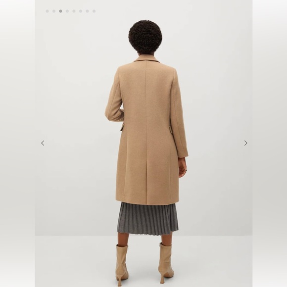 NWT Mango Dali Tan Double-breasted wool coat M - Picture 5 of 9